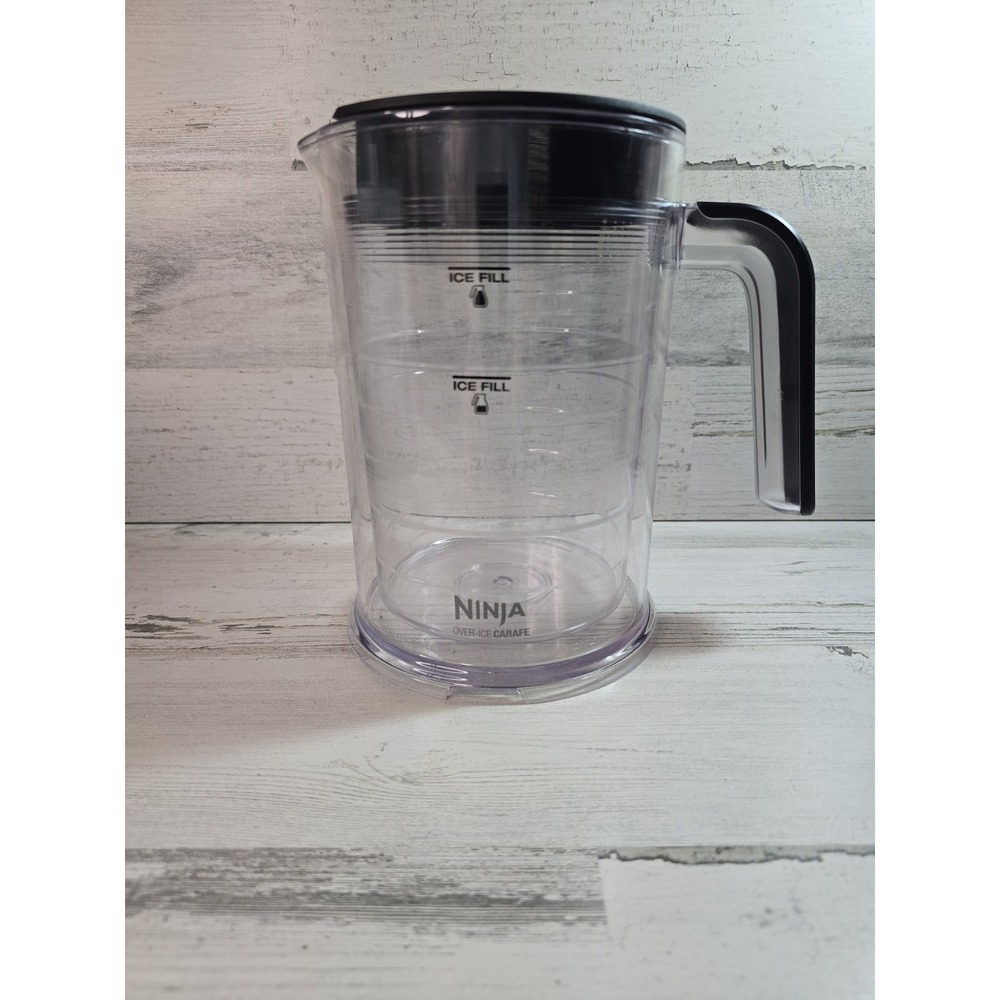 Ninja Over-Ice Carafe Clear Double-Wall‎ Insulated Pitcher w/Lid for Coffee Bar